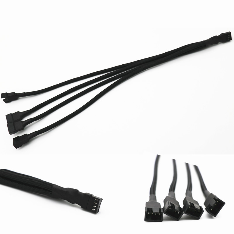 Angitu рукавами 24awg для компьютерного процессора контроль скорости 4way 4pin PWM Fan расширение cable-30cm