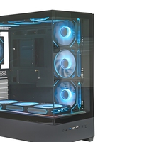 Boîtier d'ordinateur ATX noir TDB1301, boîtier de PC de jeu en verre trempé