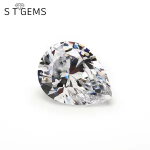 सफेद लैब बनाया हीरा नाशपाती आकार घन Zirconia CZ पत्थर कीमत