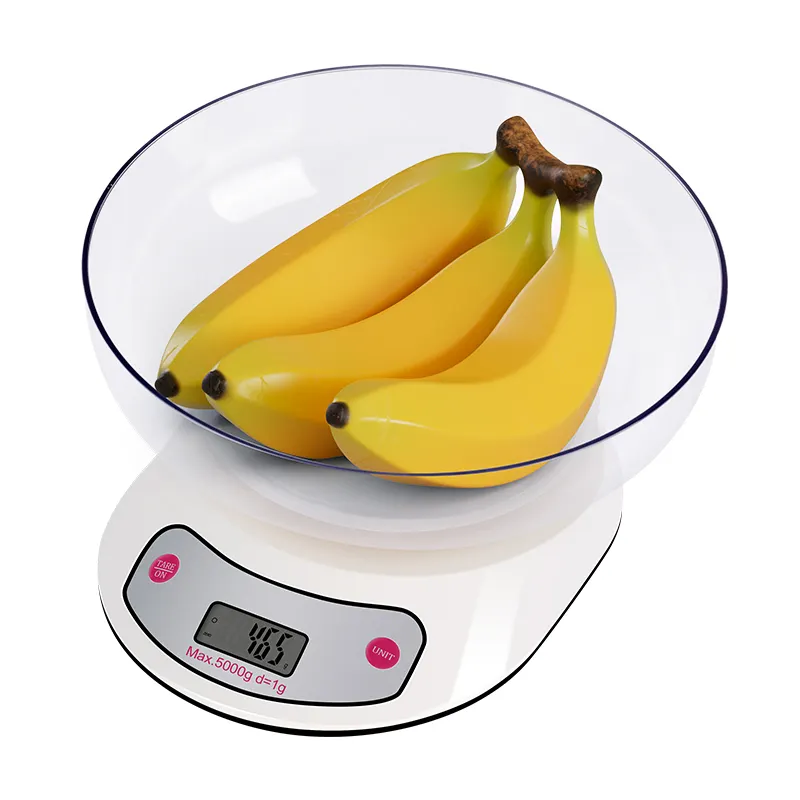 Portable Digital 5KG Kitchen Scales Waterproof Kitchen Weight Scales With Bowl