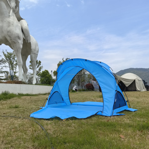 Carpa de Playa Fácil de Instalar, Toldo de Playa Anti-UV con Piso Extendido y Ventanas de Malla, Carpa de Sombra Portátil - Product Image 1