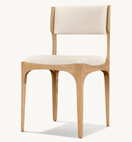 Chaise de salle à manger de luxe en bois massif, style minimaliste, avec revêtement en velours épais, pour maison moderne, villa ou restaurant