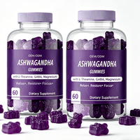 Gummies d'Ashwagandha Haute Puissance 60 unités 2000mg Véganes Soulagement du Stress Renforcement Immunitaire Non destiné aux femmes enceintes