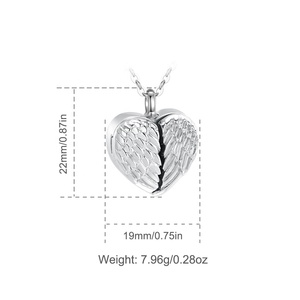 Perhiasan kremasi hewan peliharaan trendi liontin foto berbentuk hati khusus rantai Tautan kalung guci peringatan untuk hadiah peringatan abu - Product Image 2