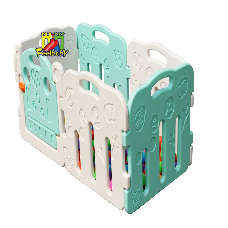 Feelbaby 6 पैनलों फर्नीचर तह बच्ची playpen