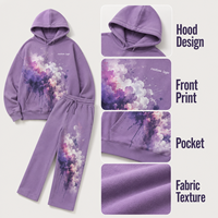 Chándal Personalizado con Sudadera con Capucha y Estampado Gráfico Multicolor, Pantalones Deportivos Holgados con Bolsillos, Ropa Deportiva Casual para Hombre
