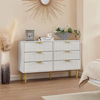 Armoire de rangement latérale en bois traditionnelle pour chambre et salon avec 6 tiroirs