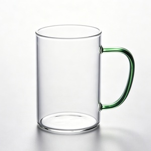 <span class=keywords><strong>Tazas</strong></span> de Vidrio de Borosilicato Grueso con Asa de Color, Gran Capacidad, Vasos Transparentes para Agua, Café, Leche, Té, Yogur - Product Image 6