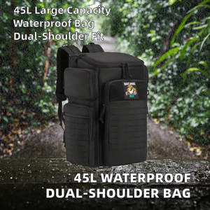 Sac à dos en nylon imperméable antivol de 45 L pour l'extérieur, doublure en polyester, portage double épaule pour la randonnée en forêt, utilisation multifonctionnelle - Product Image 2