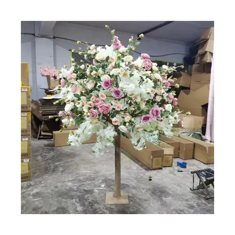 RG-213 artificiale albero di fiori di ciliegio albero di rosa per la decorazione di nozze all'aperto fiori