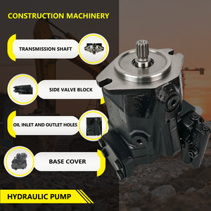 Bomba de pistones hidráulica variable A10VO45DR/52R-VUC12N00 con eje de 12 estrías para sistema de accionamiento hidráulico principal de maquinaria de construcción - Product Image 2