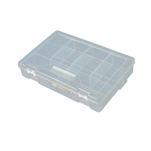 Transparent Plastic Double Lock 10 Compartment Storage Box Rectangle Blue Covered Office Organizer Desktop Drawer Organizer - Product Image 4