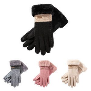 Guantes de Lana de Invierno a la Moda, Guantes Cálidos de Cachemira, Guantes con Puño de Terciopelo - Product Image 5