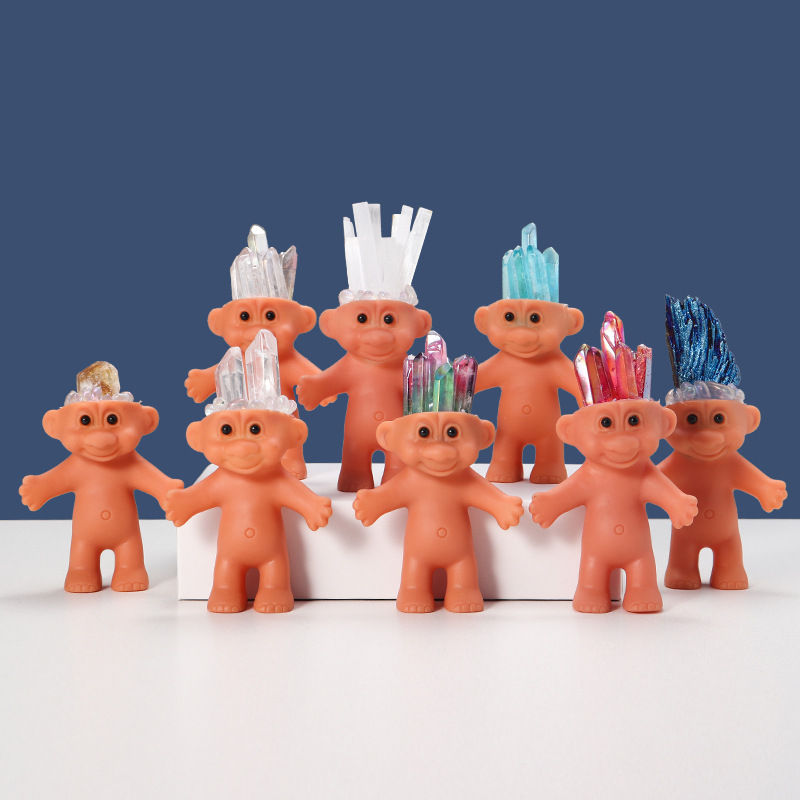 Игрушка из натурального драгоценного камня, индейская уродливая кукла с гальваническим покрытием, Забавная детская кукла, фигурка члена семьи, игрушка, забавные игрушки для декора