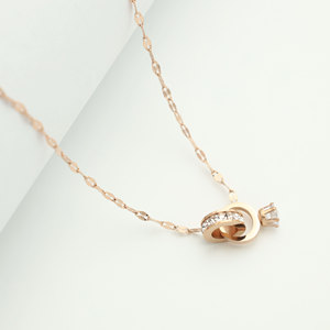 Rose Gold Crown Necklace With Crystal Pendant Clavicle Chain For Women Everyday Wear - Product Image 3