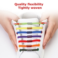 Lacets élastiques en polyester 18 couleurs avec fermeture et lacets paresseux Options plates multicolores sans attache pour lacet Capsule lacet en métal