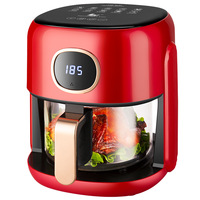 Friteuse à Air Visible 4.5L Sans Huile, Friteuse à Air à Pot en Verre pour Appareils Électroménagers