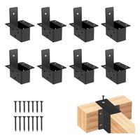 Kit de fixation murale pour pergola métallique 4x4 écologique, support de toit incliné 15° en acier robuste avec revêtement en poudre pour gazebo