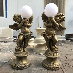 Couleur blanche grandeur nature bronze couleur fibre de verre résine <span class=keywords><strong>petit</strong></span> ange sculpture chérubin enfants statue - Product Image 5