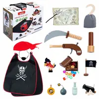 New Funny Kids Pirates Toy Set Baby Cosplay Toys Boy Pretend Police Play House Set regalo di compleanno giocattoli in legno
