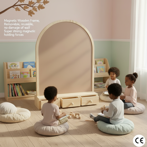 <span class=keywords><strong>Tableau</strong></span> magnétique à dessin en chêne style Art Déco UCI |   <span class=keywords><strong>Tableau</strong></span> d'écriture durable et écologique en forme d'arche pour enfants d'âge préscolaire - Product Image 6