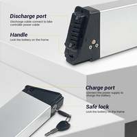 Batterie de remplacement pour vélo électrique US Stock, lithium 36V 48V 17.5Ah 18650, pour vélo électrique pliable avec chargeur