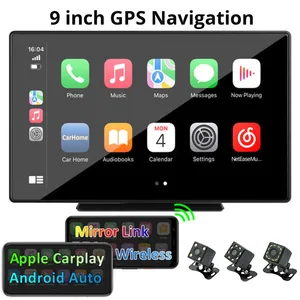 Sınır Ötesi 12V Kablosuz Carplay Android Auto 9 inç Dokunmatik Ekran IPS Akıllı Ekran SD Kartlı Geri Görüş Kamerası Navigasyon - Product Image 3