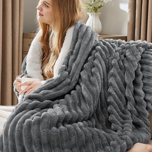 2026 Luxury Electric Heated Blanket Double Layer Faux Rabbit Fur More Comfortable Washable <b>Quilted</b> Wearable Eco-Friendly for - Product Image 4