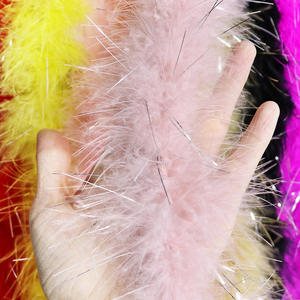 ผ้าพันคอขนนกตุรกีสีเงินเมทัลลิกทอง ยาว 2 เมตร ลายย้อม MARABOU BOA สำหรับงานแต่งงาน ตกแต่งรถยนต์ น้ำหนัก 13 กรัมต่อแพ็ค - Product Image 2