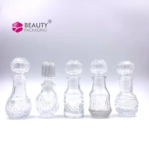 Small Clear Glass Whisky Bottle Hermetic Glass Wine Bottle With Glass Lid 50ml wine Brandy whisky globe decanter