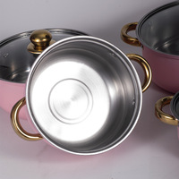 Ensemble de casseroles en acier inoxydable à revêtement céramique écologique moderne, 10 pièces, pas cher, compatible four et lave-vaisselle, compatible gaz et induction
