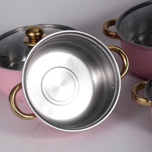 Ensemble de casseroles en acier inoxydable avec revêtement céramique écologique moderne, <span class=keywords><strong>10</strong></span> pièces, bon marché, compatible four et lave-vaisselle - Product Image 3