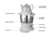 Samovar électrique russe/turc en acier inoxydable pour la maison, 4,5 L, ES-450W