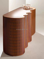 Meubles de maison modernes design italien tables console en demi-lune table console de salon en or de luxe pour couloir