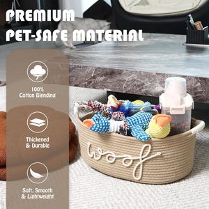 <span class=keywords><strong>Panier</strong></span> de rangement ovale en corde de coton de 16,5 x 11 x 7 pouces (4,4 gallons) <span class=keywords><strong>pour</strong></span> aliments et jouets <span class=keywords><strong>pour</strong></span> animaux de compagnie avec Woof - Product Image 6