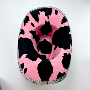 หมวกคาวบอยสีน้ำตาลประดับเลื่อมสีชมพูและคริสตัลสุดหรูจาก HLC เหมาะสำหรับคอสเพลย์ งานปาร์ตี้ธีมตะวันตก และตกแต่ง - Product Image 2