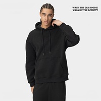 HIC hoodie pria ukuran besar, Hoodie musim gugur dan musim dingin 350GSM dapat disesuaikan warna Solid kosong kasual