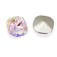 Strass en verre carré épais de 10 mm, brillant et coloré, respectueux de l'environnement, pour accessoires de bricolage pour vêtements, chaussures et sacs