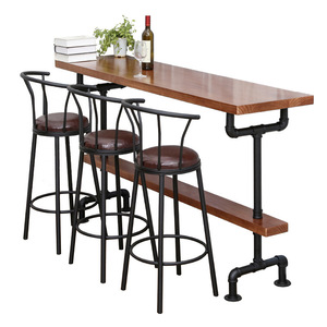 Venta al por mayor vintage comedor Mesa <span class=keywords><strong>bar</strong></span> natural industrial <span class=keywords><strong>bar</strong></span> mesa rectangular café altura mesas para <span class=keywords><strong>bar</strong></span> - Product Image 2