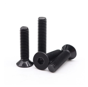 LeGood stainless steel black hex <b>flat</b> countersunk head machine <b>screw</b> M2.5 thread 4mm length - Product Image 2