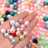 Perles rondes en plastique ABS imitation perle, pas chères, de 3, 4, 5, 6, 8, 10, 12 mm, avec trou, pour la fabrication de bijoux, vente en gros