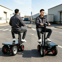 Chariot à plateforme électrique avec guidon pliable, chariot à main portable pour entrepôt, chariot à plateforme électrique à plateau plat pour le transport de marchandises