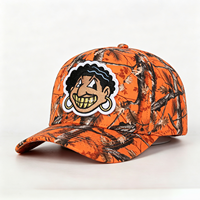 Gorra de Béisbol Vintage Personalizada de 5 Paneles Estilo Hip Hop con Estampado de Camuflaje por Sublimación, Logotipo Bordado en 3D, Ajustable, Transpirable e Impermeable para Exteriores