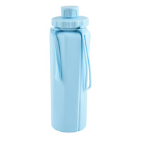 Bouteille d'eau pliable en silicone bleue, gourde de sport portable, anti-fuite, sans BPA, pour le sport, la randonnée et les activités de plein air