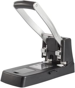 Perforadora Manual de acero para escritorio, perforadora de tres agujeros de papel, <span class=keywords><strong>negra</strong></span>, ajustable - Product Image 5