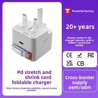 Pengisi Daya Jam Tangan Pintar 30W Dual Type-C PD Pengisian Cepat, Laris Manis Lintas Negara, dengan Kabel Lipat dan Dapat Ditarik, Bersertifikasi UKCA