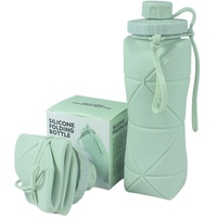 Gobelet pliable en silicone Jiazhaokeji, bouteille d'eau portable pour le sport et les voyages en plein air, design simple rétractable, transparent/cristal