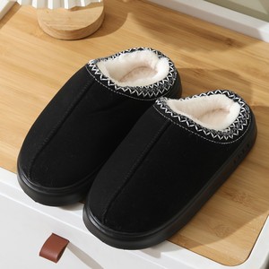Femmes décontracté Style ethnique fourrure pour pantoufles automne hiver épais EVA semelle rehaussant mocassins moelleux chaud pour pantoufles doux - Product Image 2