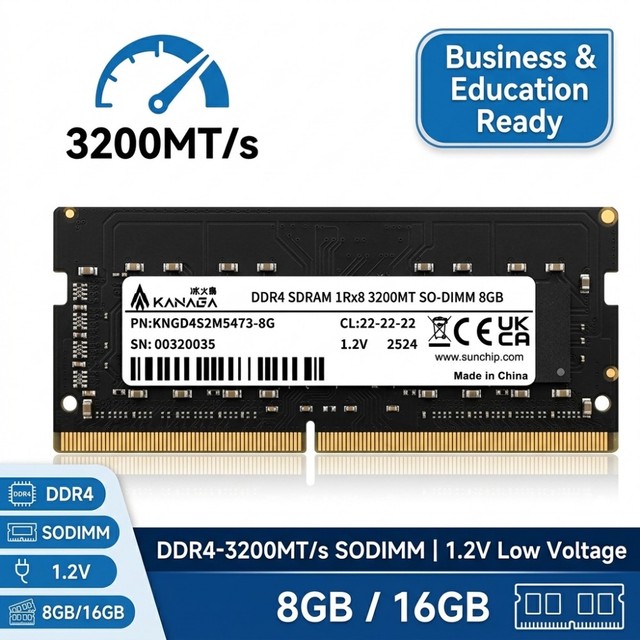 High Compatibility DDR4 3200MT/s Laptop Memory 8G 16G SODIMM Stick for Business & Education Notebooks