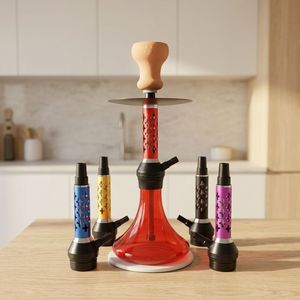 Cachimba de aluminio con efecto espejo, de una sola manguera, portátil, con aspecto de vidrio, para uso en bares y como regalo. - Product Image 2